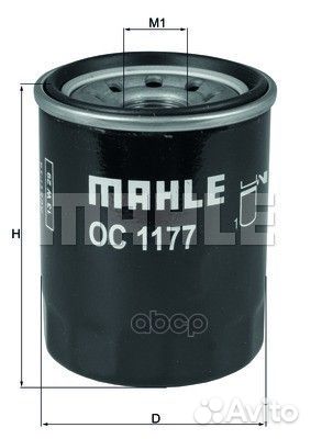 Фильтр масляный OC1177 Mahle/Knecht