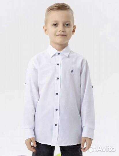 Рубашка школьная белая для мальчика 164