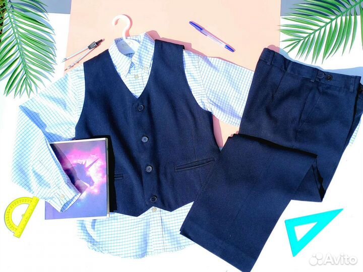 Школьная форма 134 140 на мальчика синяя