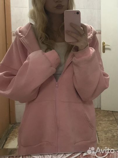 Зип худи розовое