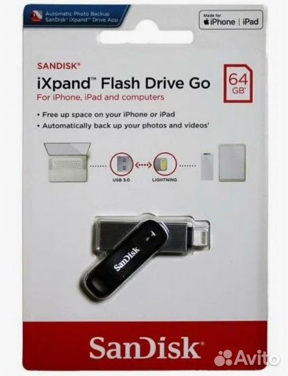 USB флешка SanDisk iXpand Go 64 Гб новая
