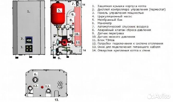 Электрический котел 6-9-12 кВт с Wi-Fi и Янд.Алиса