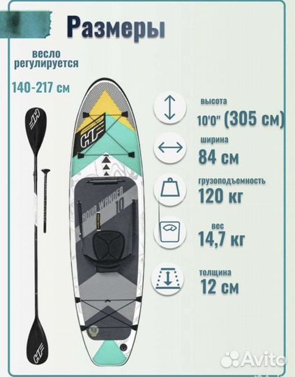 Сапборд Sup board HF aqua wander travel tech