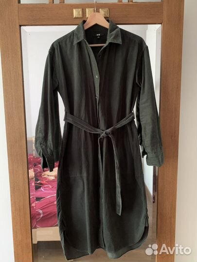 Замшевое платье-рубашка Uniqlo размер S