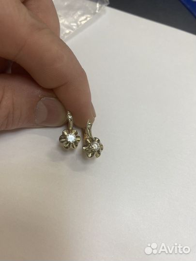Серьги с бриллиантами тюльпаны СССР