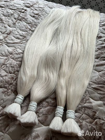 Волосы для наращивания, блонд 60 см