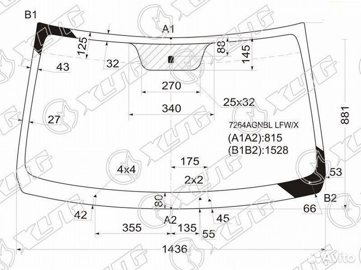 Стекло лобовое renault logan 04-13 / LADA