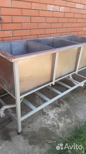 Ванна моечная нержавейка трёхсекционная