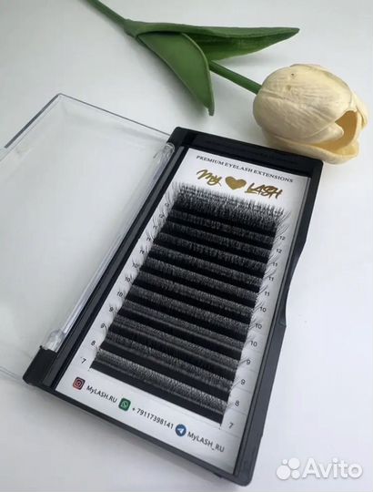 Готовые ресницы пучки изгиб М (LU) 2д 3д 4д 5д