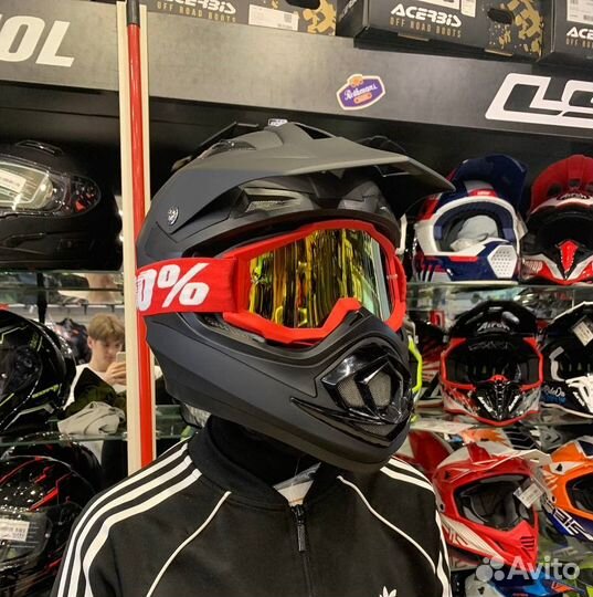 Мотошлем GSB XP-14 B кросс эндуро черный матовый