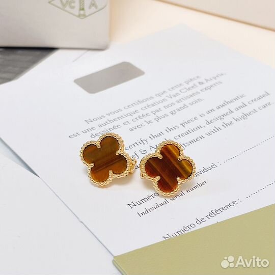 Серьги Van cleef из золота 750 пробы
