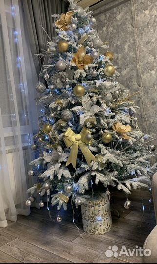 Елка искусственная заснеженная бу