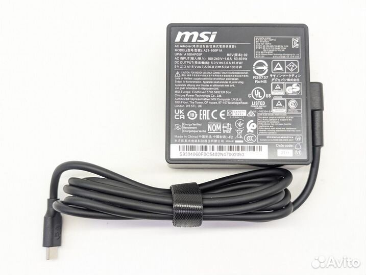 Блок питания A21-100P1A MSI 20V 5A 100W Type-C