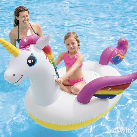 Надувной единорог матрас плот