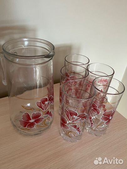 Стаканы с кувшином СССР стекло