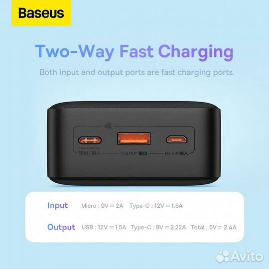 Baseus Airpow 30000mAh 20W черный