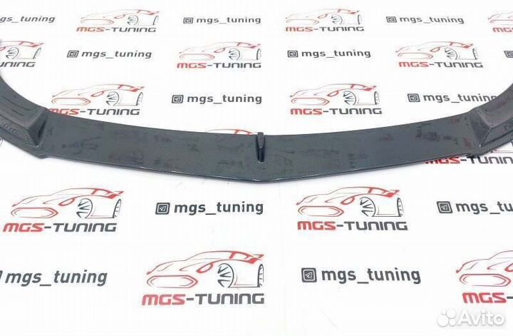 Губа переднего бампера карбон Mercedes E-class 213