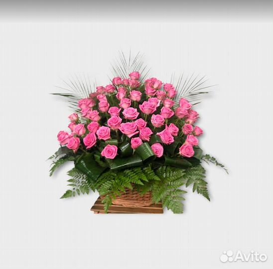 Ритуальные корзины из живых цветов