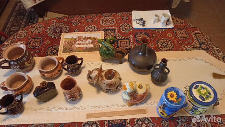 Глиняные, пласт., Эйфель, др. фигурки