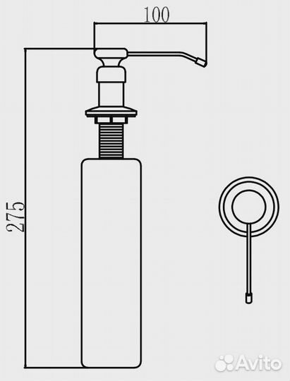Врезной в мойку дозатор Savol (S-ZY003C)