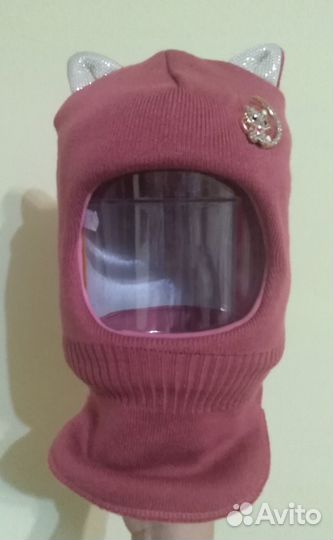 Шапка шлем для девочки зима новая