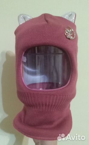 Шапка шлем для девочки зима новая