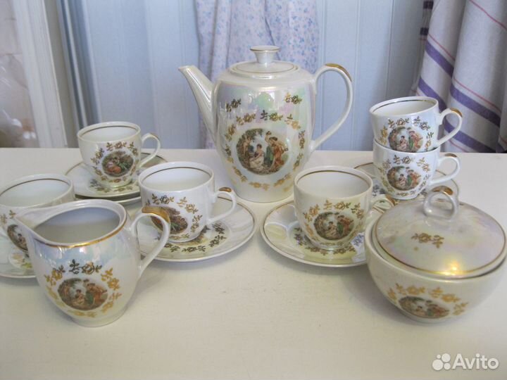 2 сервиза Мадонна, чай и кофе, Кольдиц из гдр