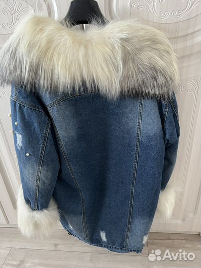 Джинсовая парка Elena Furs