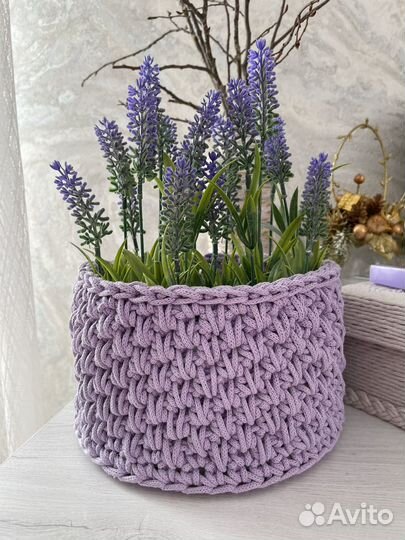 Вязанные корзинки