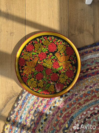 Декоративная тарелка, хохлома 40 см в упаковке