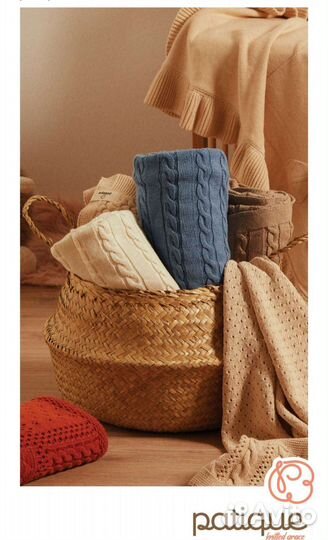 Плед на выписку вязаный