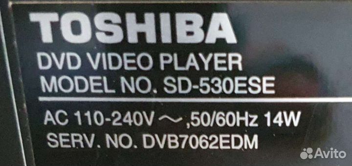 Dvd плеер toshiba SD-530E на запчасти