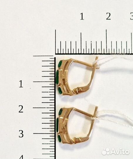 Золотые серьги с фианитом