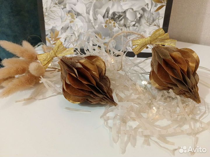 Бумажные ёлочные игрушки как h&m