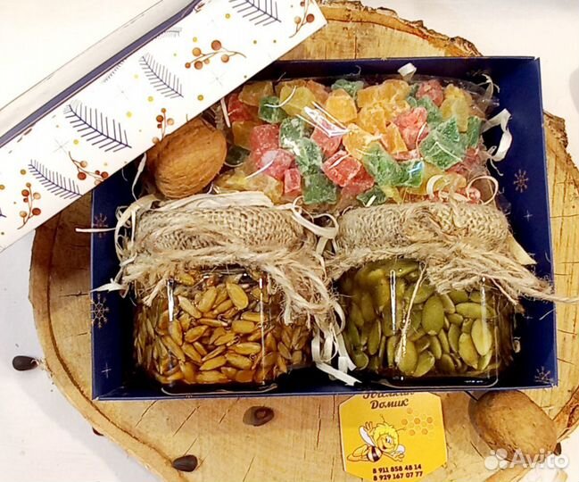 Подарочные наборы /орехи в меду /чай