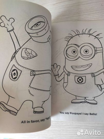 Миньон раскраска на англ языке оригинал