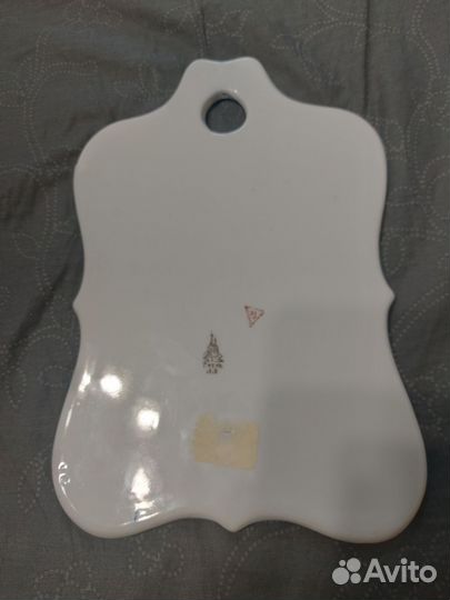 Сырная доска Гжель отделка золото