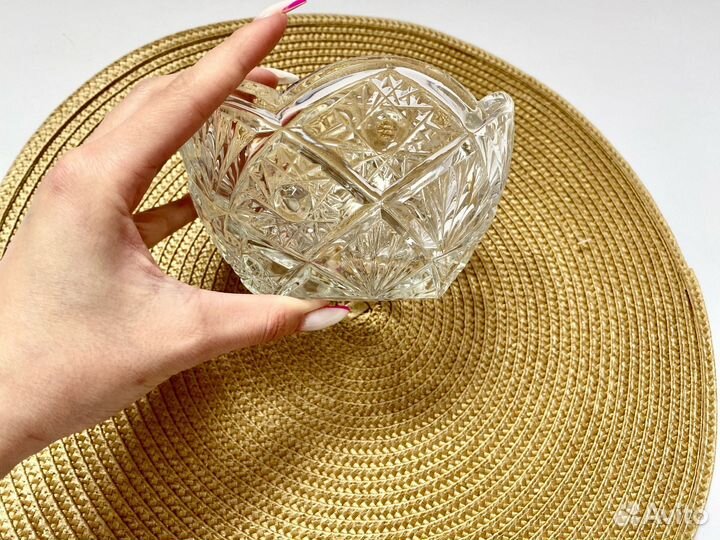 Хрустальная конфетница салатница СССР новая