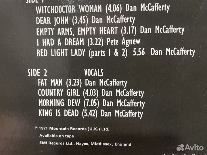 Виниловая пластинка продано - гр. nazareth