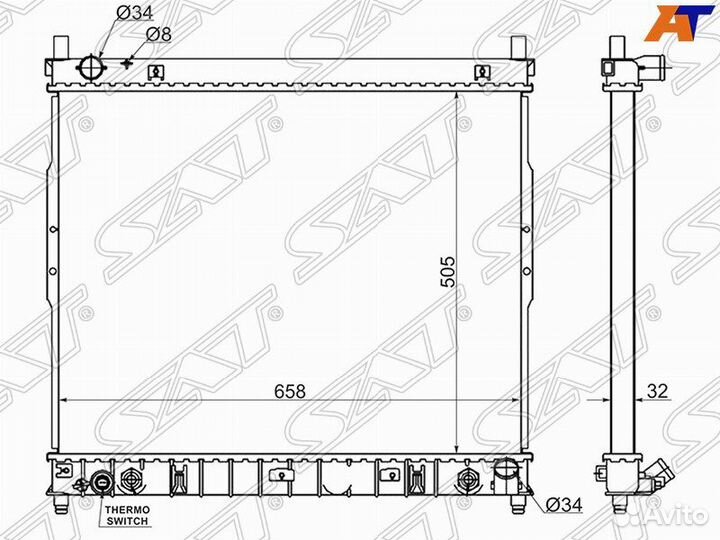 Радиатор SsangYong Rexton 01-07