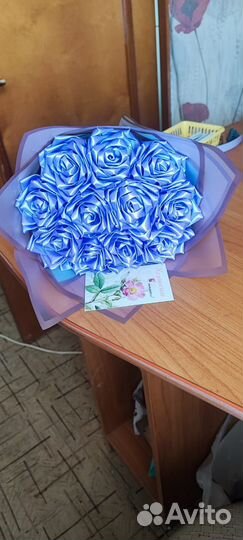 Букеты из атласных лент