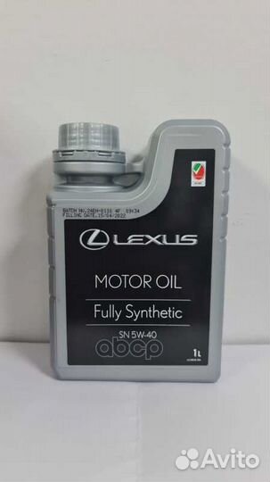 5W-40 Motor Oil API SN, 1л Lexus (синт. мотор