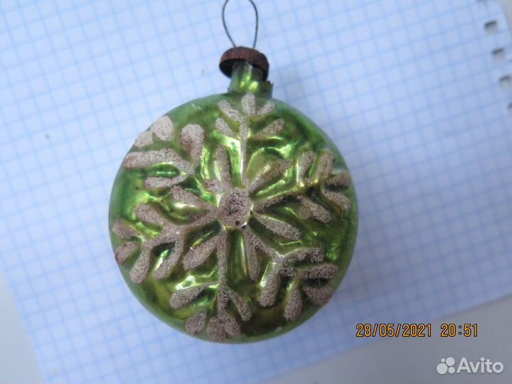 Советская ёлочная игрушка 50-х годов снежинка СССР