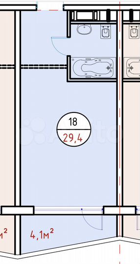 1-к. квартира, 30 м², 11/13 эт.