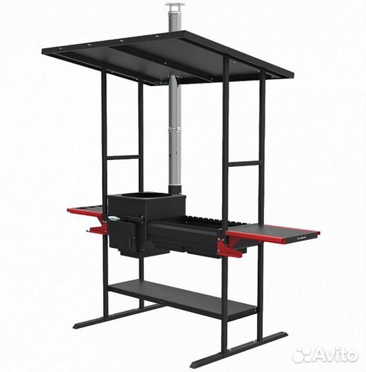 Печь-мангал с крышей 