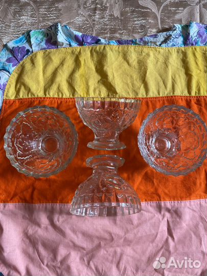 Вазочки стекло СССР 2шт в наличии
