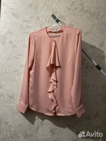 Блузка с жабо hm розовая