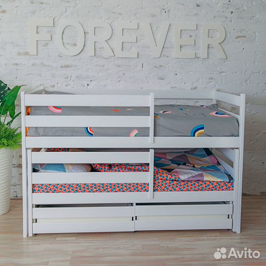 Двухъярусная кровать из березы