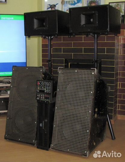 Колонки FA 4200W Рупоры Сабы Усилок Микшер Стойки