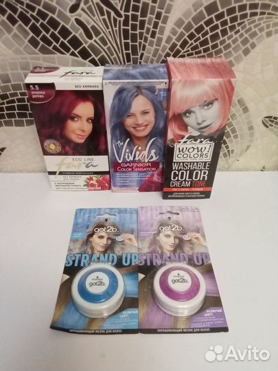 Крем-краска, мелок, оттеночный крем для волос